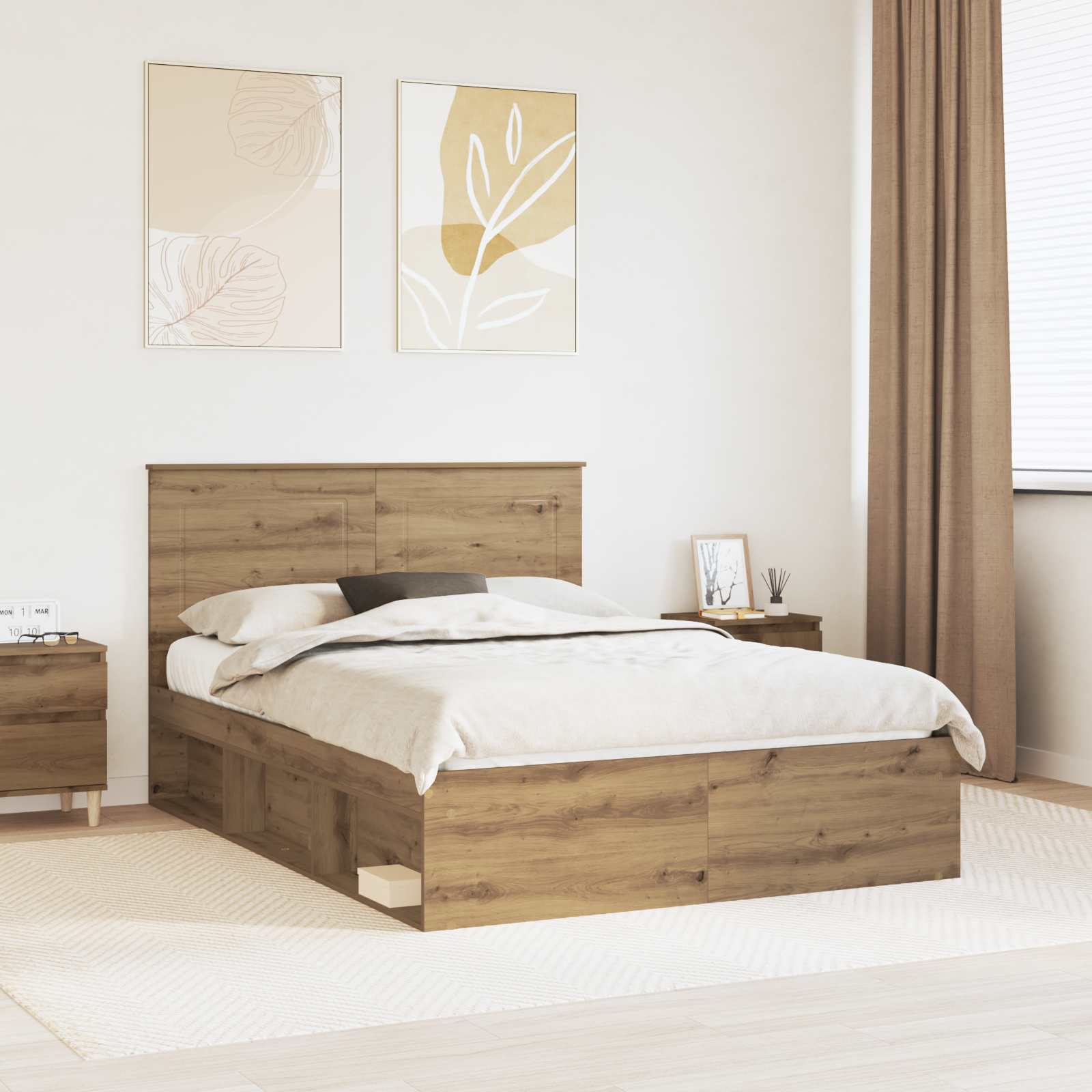 Struttura del letto Rovere Artigianale 140 x 190 cm | homemem39