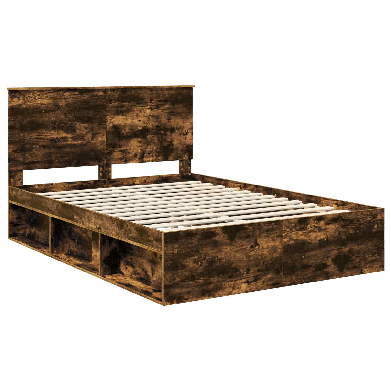 Struttura del letto Rovere fumé 140 x 200 cm Pino massello | homemem39