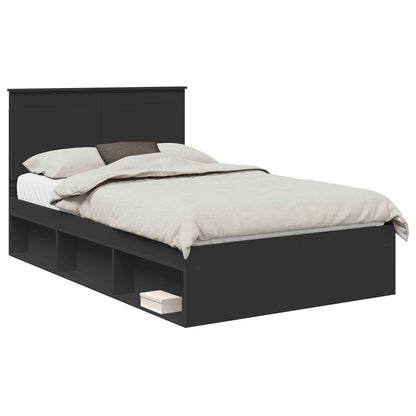Struttura del letto Nero 135 x 190 cm Pino massello | homemem39