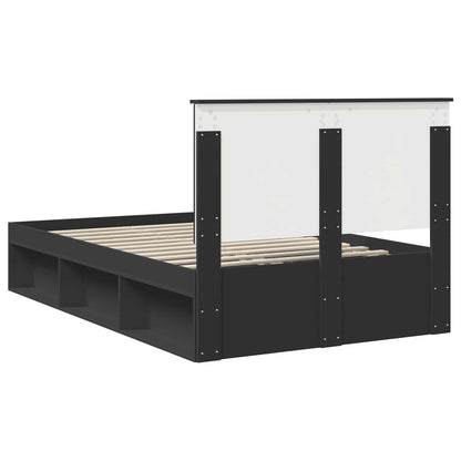 Struttura del letto Nero 135 x 190 cm Pino massello | homemem39