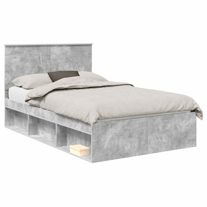 Struttura del letto Grigio Concretè 135 x 190 cm Pino massello | homemem39