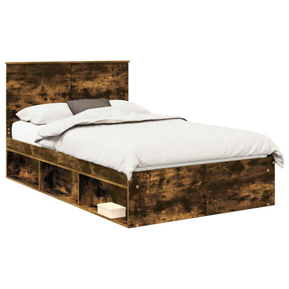 Struttura del letto Rovere fumé 135 x 190 cm Pino massello | homemem39
