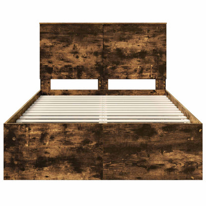 Struttura del letto Rovere fumé 135 x 190 cm Pino massello | homemem39