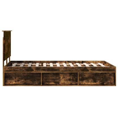 Struttura del letto Rovere fumé 135 x 190 cm Pino massello | homemem39