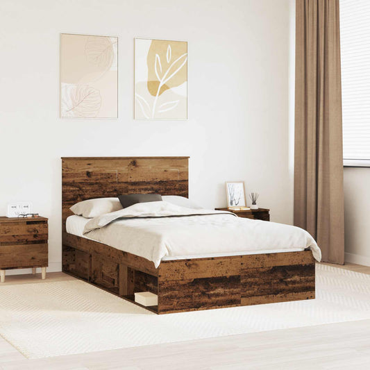 Struttura del letto Legno vecchio 135 x 190 cm Pino massello | homemem39