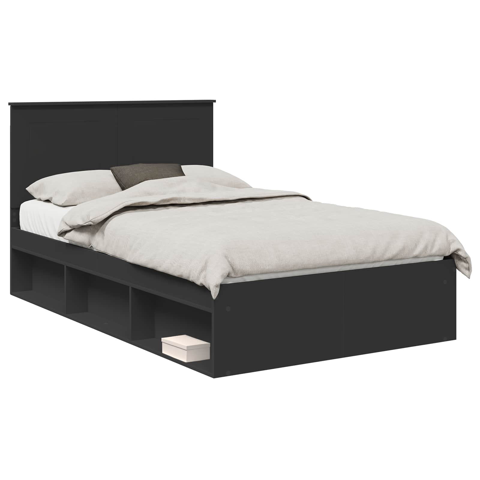 Struttura del letto Nero 120 x 190 cm Pino massello | homemem39