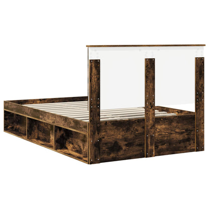 Struttura del letto Rovere fumé 120 x 190 cm Pino massello | homemem39