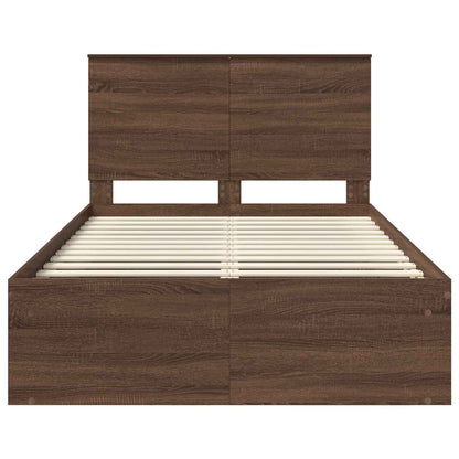 Struttura del letto Rovere Marrone 120 x 190 cm Pino massello | homemem39