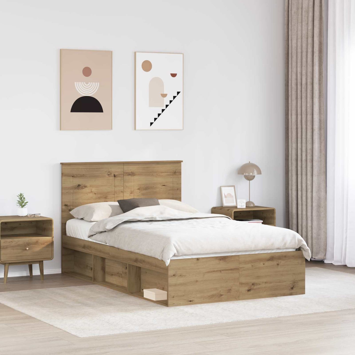 Struttura del letto Rovere Artigianale 120 x 190 cm | homemem39