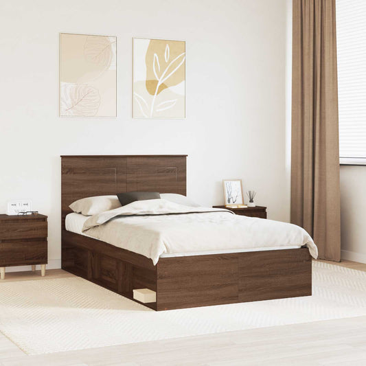 Struttura del letto Rovere Marrone 120 x 200 cm Pino massello