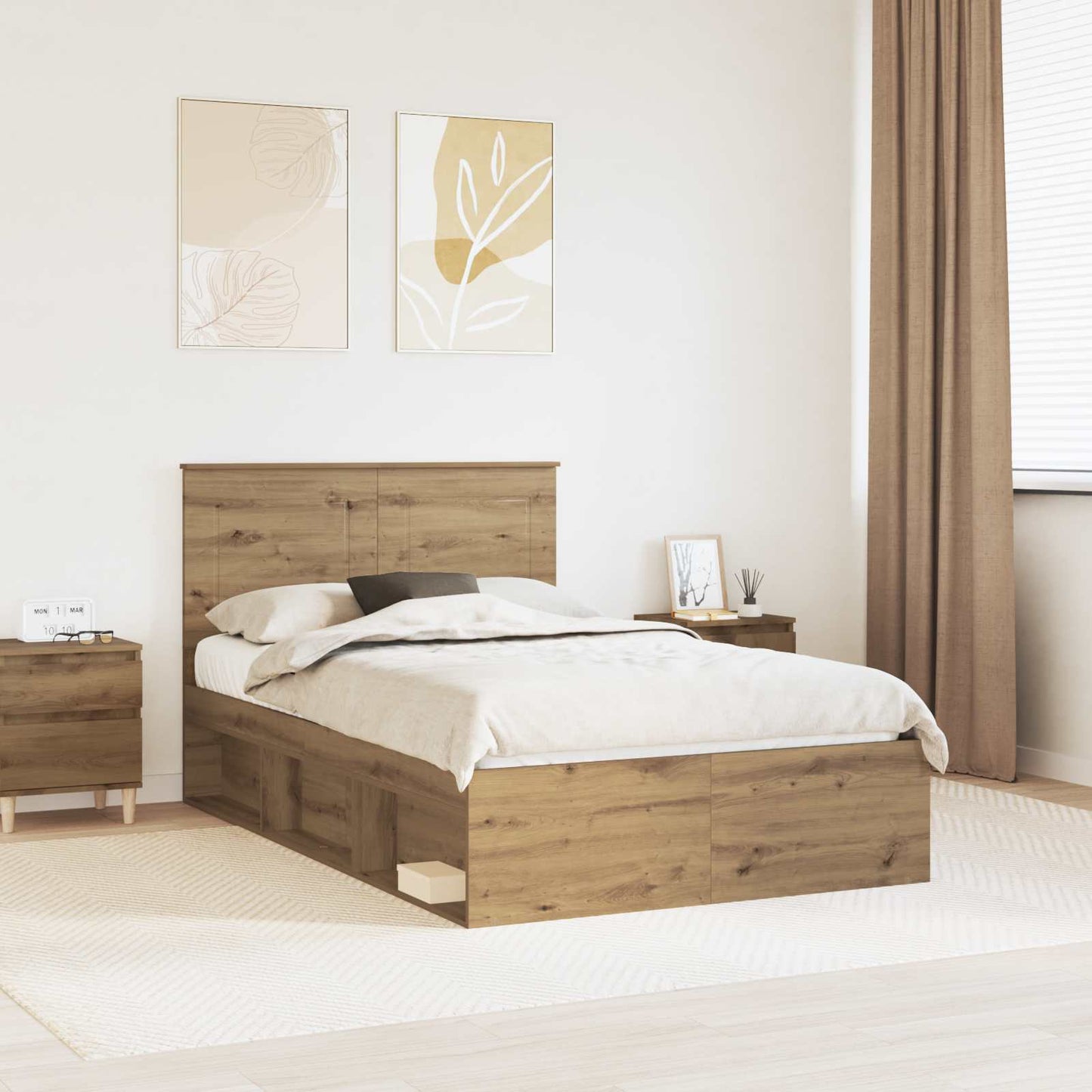 Struttura del letto Rovere Artigianale 120 x 200 cm | homemem39