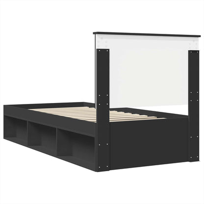 Struttura del letto Nero 100 x 200 cm Pino massello | homemem39