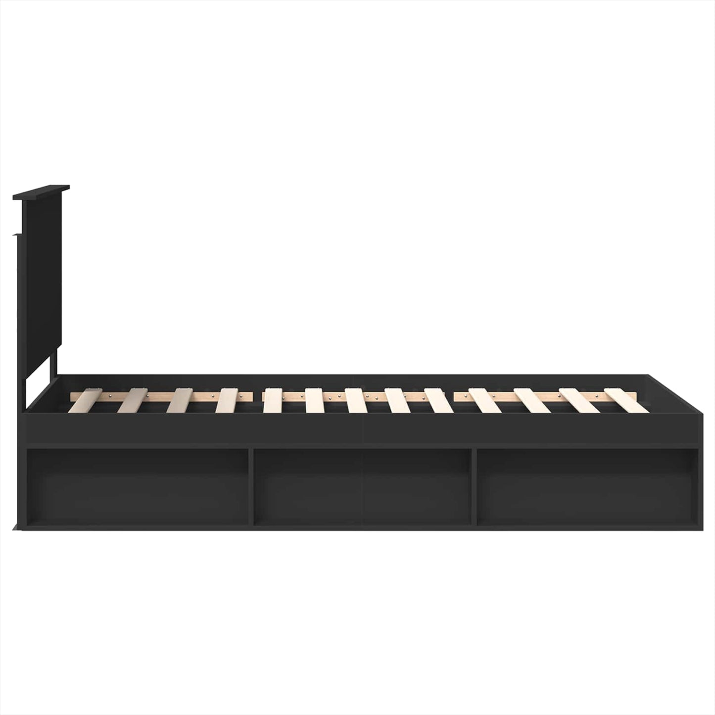 Struttura del letto Nero 100 x 200 cm Pino massello | homemem39