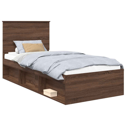 Struttura del letto Rovere Marrone 100 x 200 cm Pino massello | homemem39