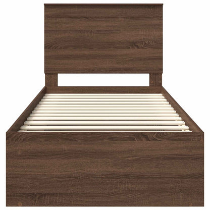 Struttura del letto Rovere Marrone 100 x 200 cm Pino massello | homemem39