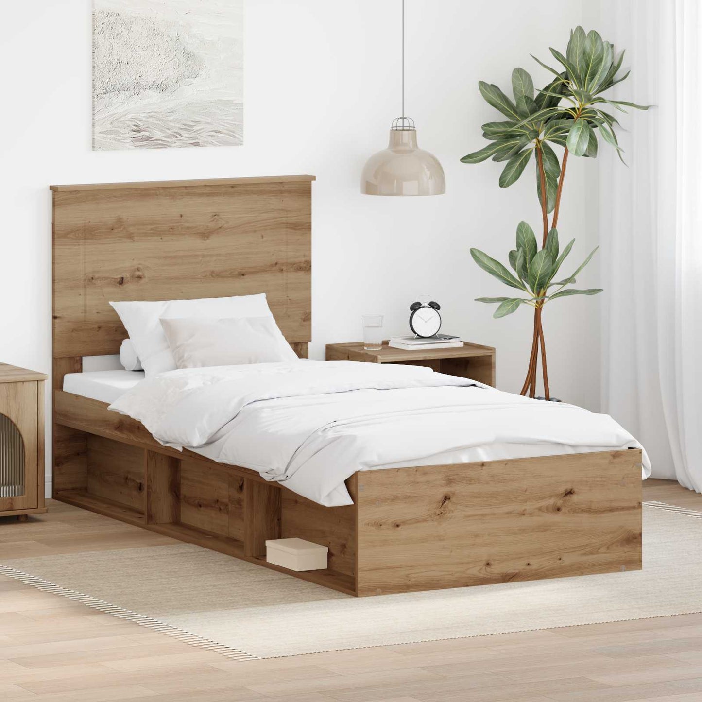 Struttura del letto Rovere Artigianale 100 x 200 cm | homemem39