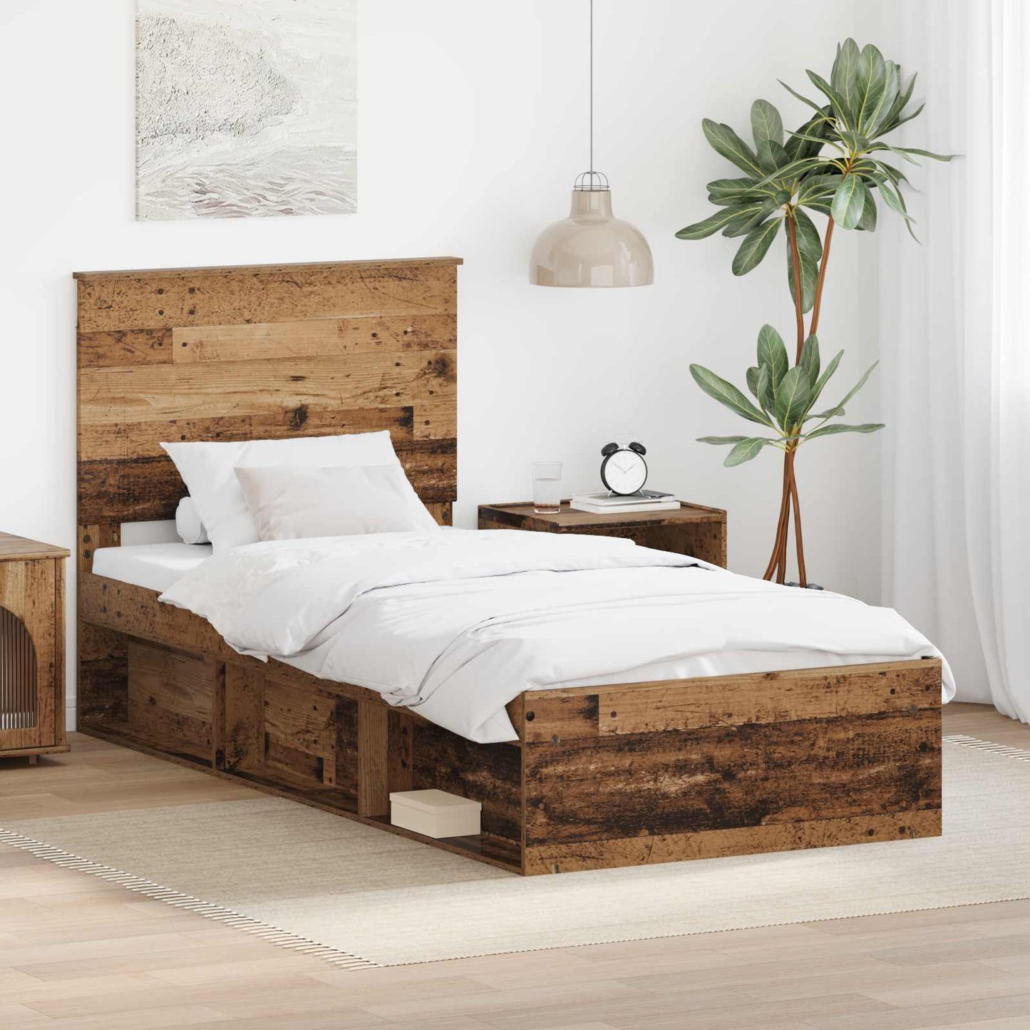 Struttura del letto Legno vecchio 90 x 190 cm Pino massello | homemem39