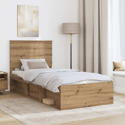 Struttura del letto con testiera Rovere Artigianale 90 x 190 cm | homemem39