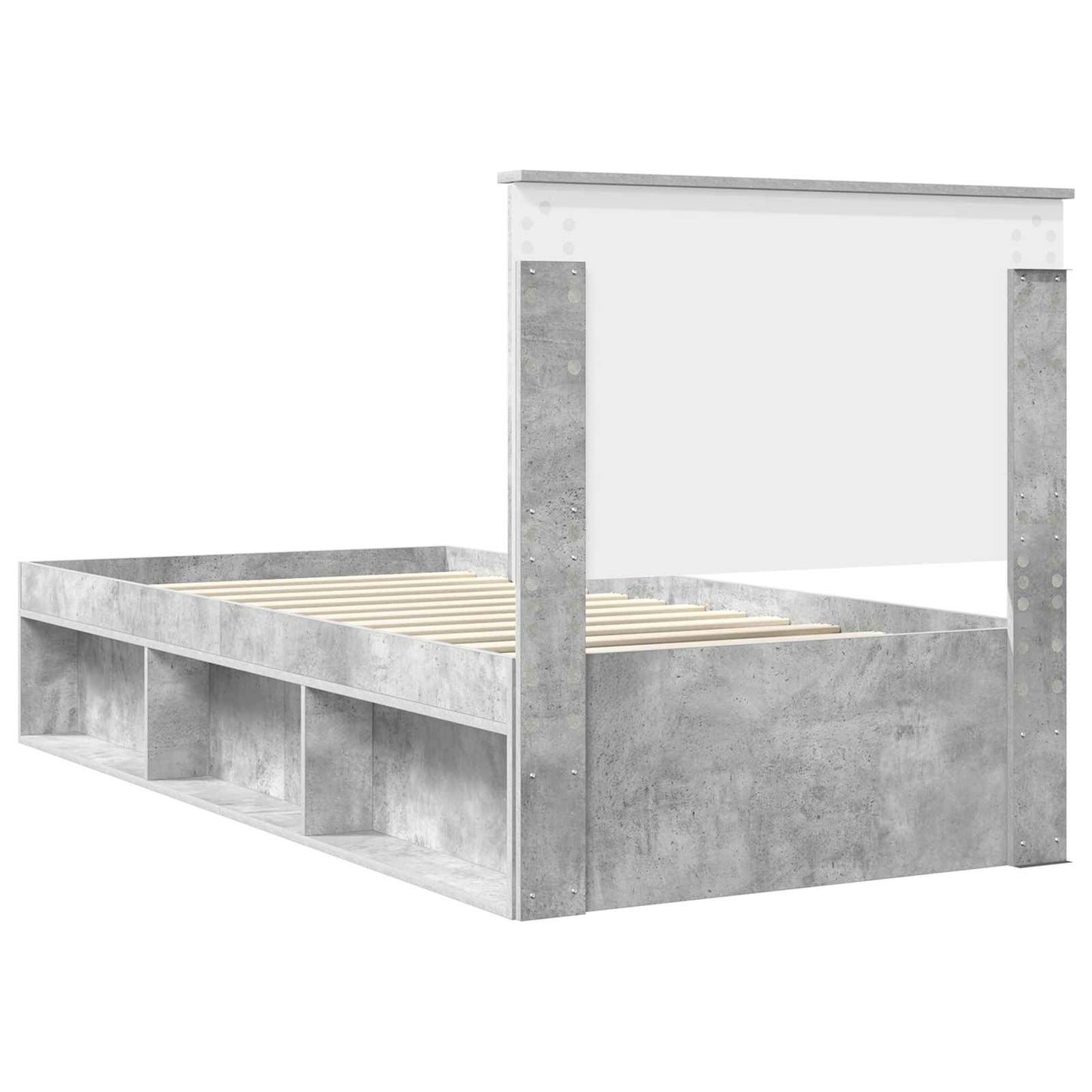 Struttura del letto Calcestruzzo 90 x 200 cm Pino massello