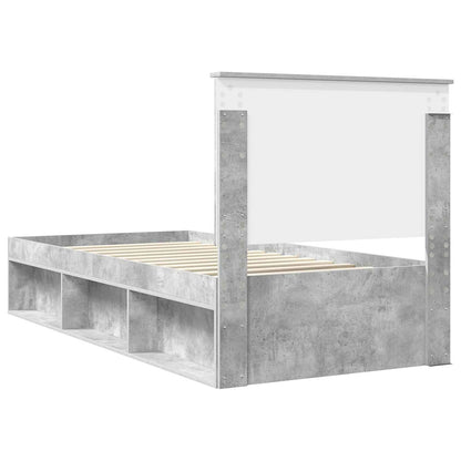 Struttura del letto Calcestruzzo 90 x 200 cm Pino massello