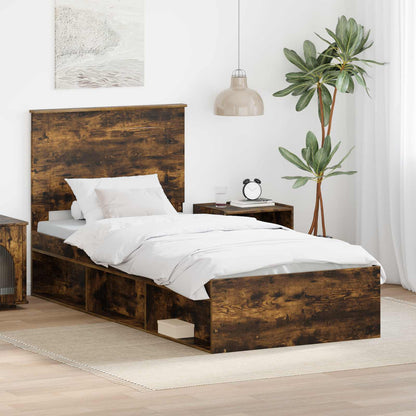 Struttura del letto Rovere fumé 90 x 200 cm Pino massello | homemem39