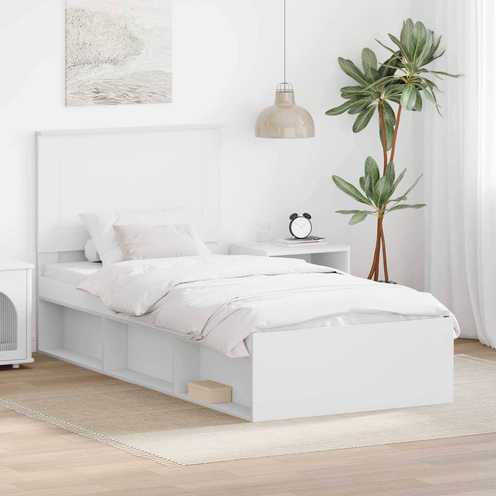 Struttura del letto Bianco 75 x 190 cm Pino massello | homemem39