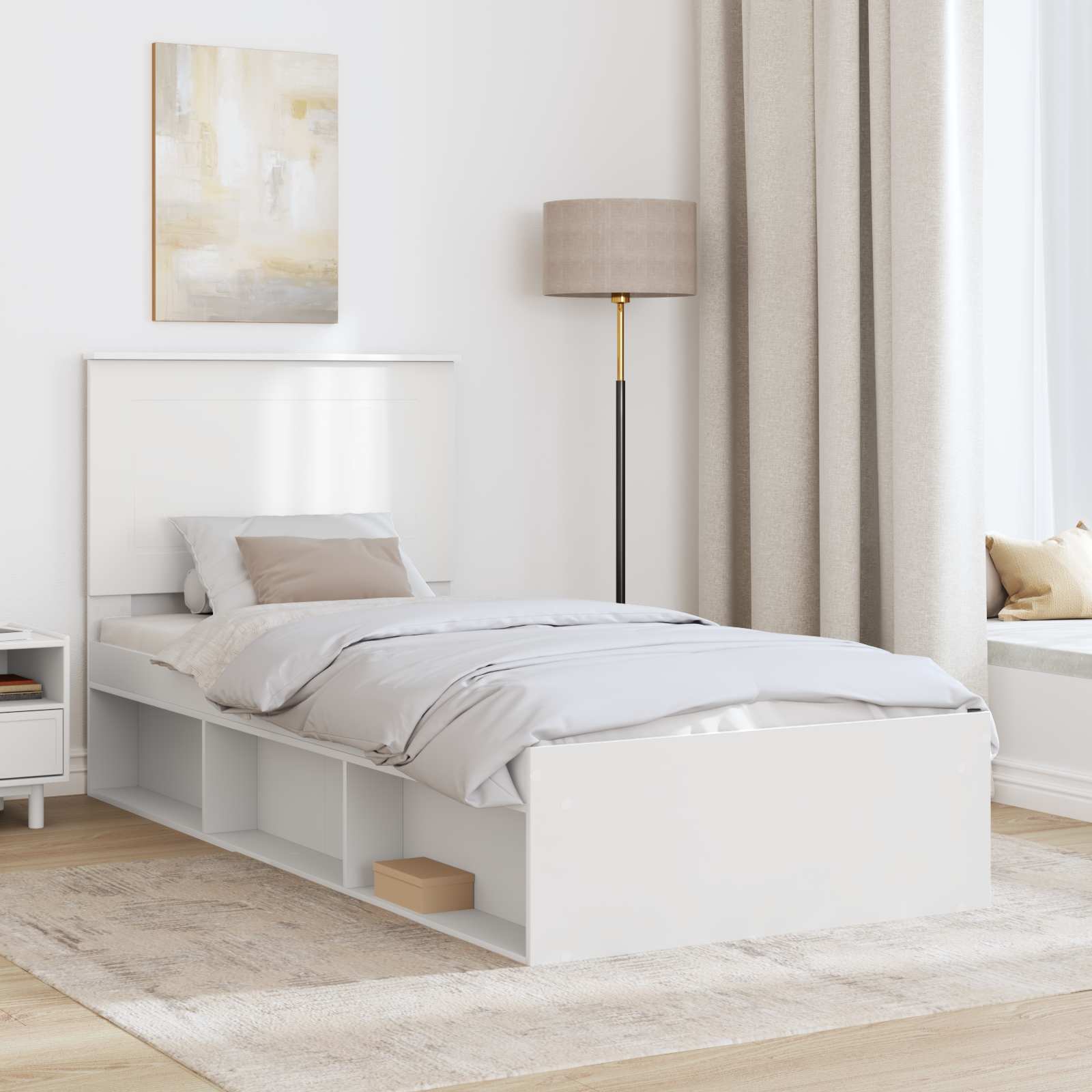 Struttura del letto Bianco 75 x 190 cm Pino massello | homemem39