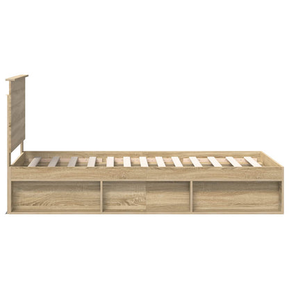 Struttura del letto Rovere Sonoma 75 x 190 cm Pino massello | homemem39