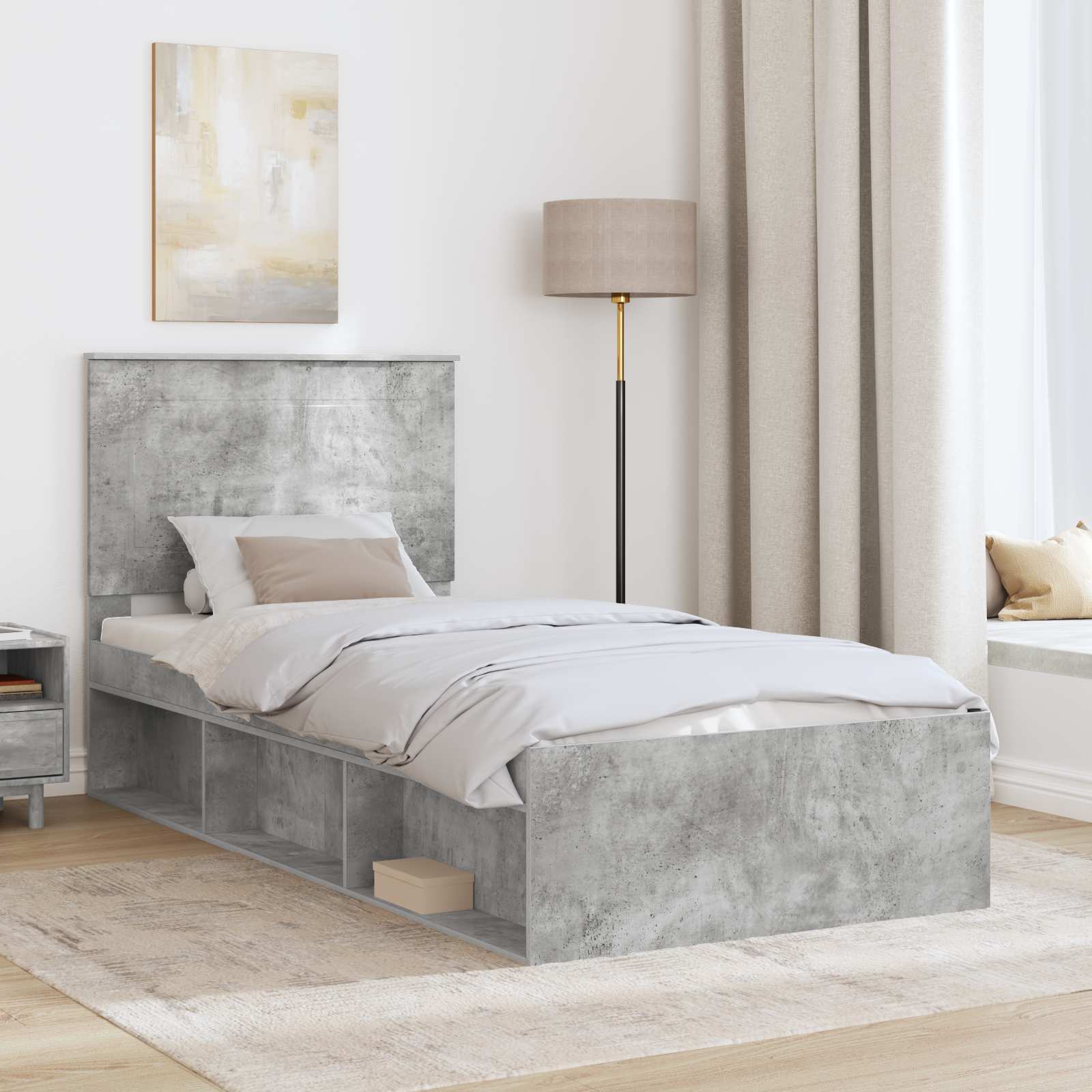 Struttura del letto Grigio Concretè 75 x 190 cm Pino massello | homemem39
