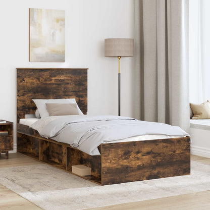 Struttura del letto Rovere fumé 75 x 190 cm Pino massello | homemem39