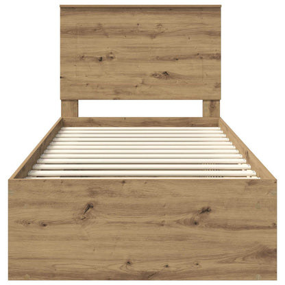 Struttura del letto con testiera Rovere Artigianale 75 x 190 cm | homemem39