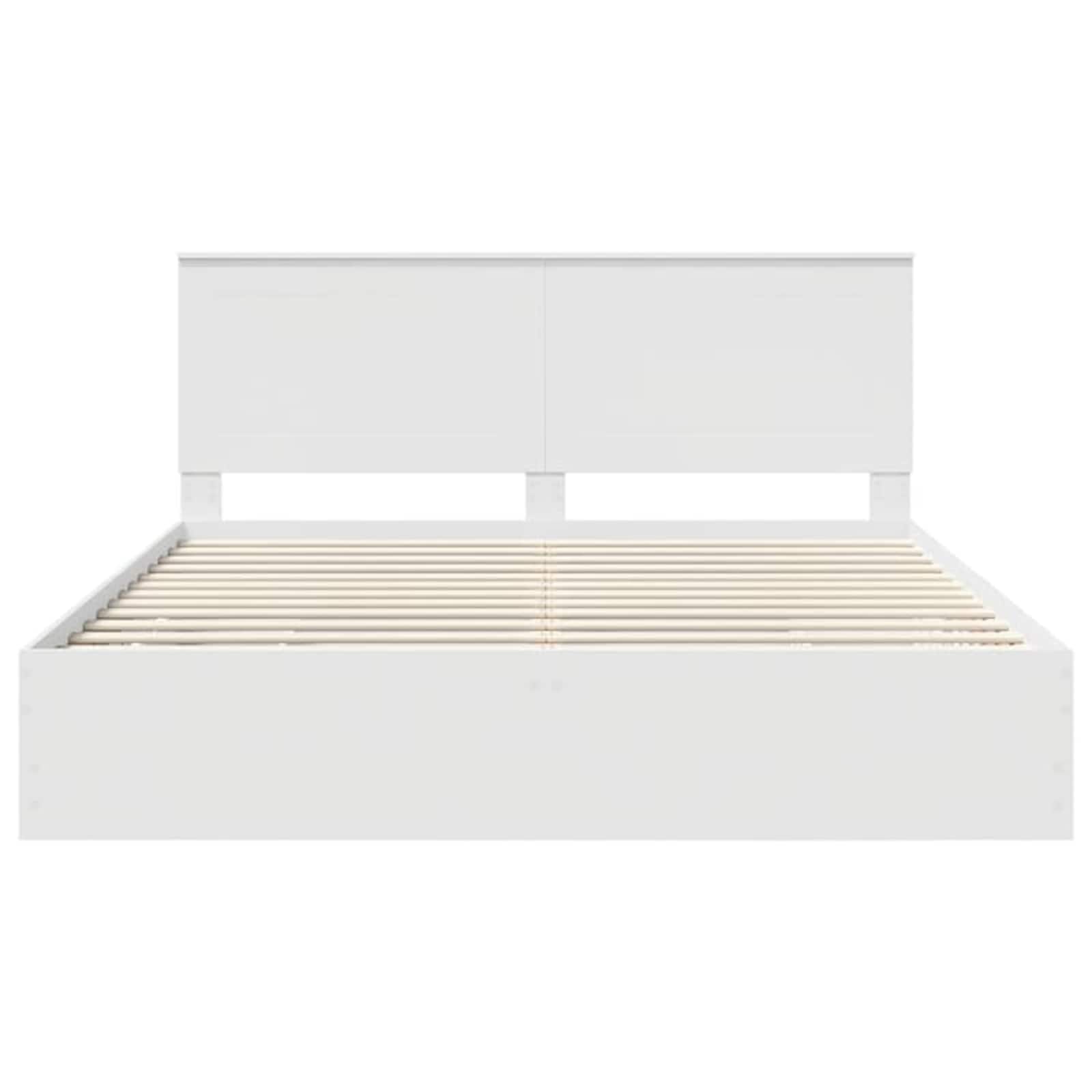 Struttura del letto Bianco 200 x 200 cm Legno Ingegnerizzato | homemem39