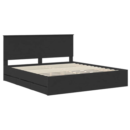 Struttura del letto Nero 200 x 200 cm Legno Ingegnerizzato | homemem39