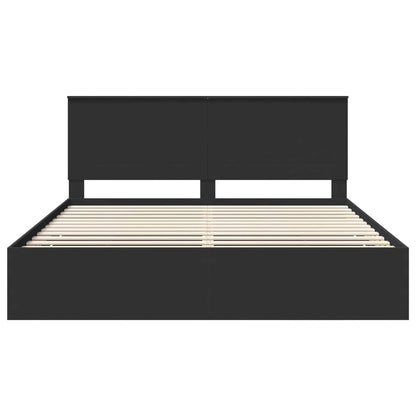 Struttura del letto Nero 200 x 200 cm Legno Ingegnerizzato | homemem39