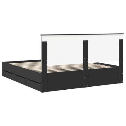 Struttura del letto Nero 180 x 200 cm Legno Ingegnerizzato | homemem39