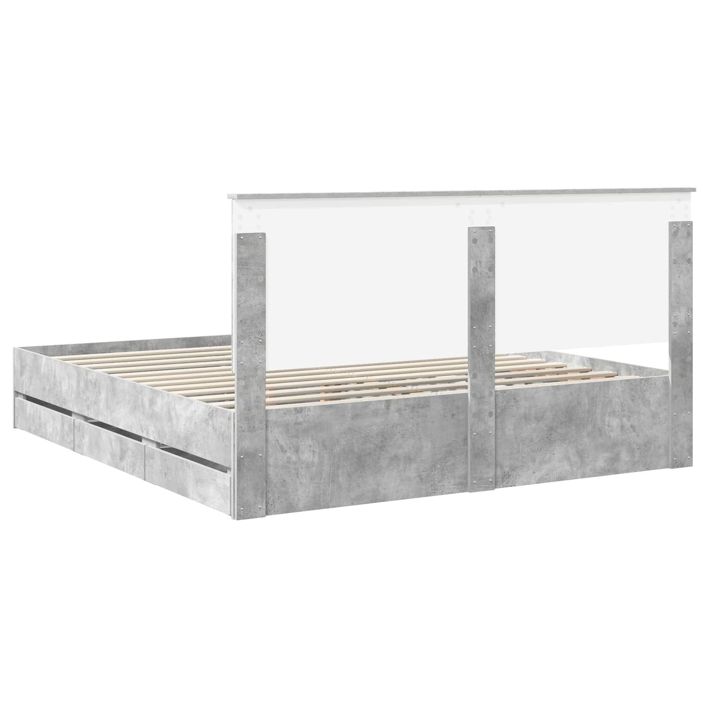 Struttura del letto con cassetto Grigio cemento 180 x 200 cm | homemem39