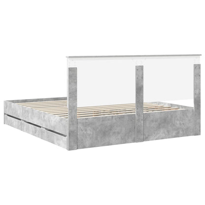 Struttura del letto con cassetto Grigio cemento 180 x 200 cm | homemem39