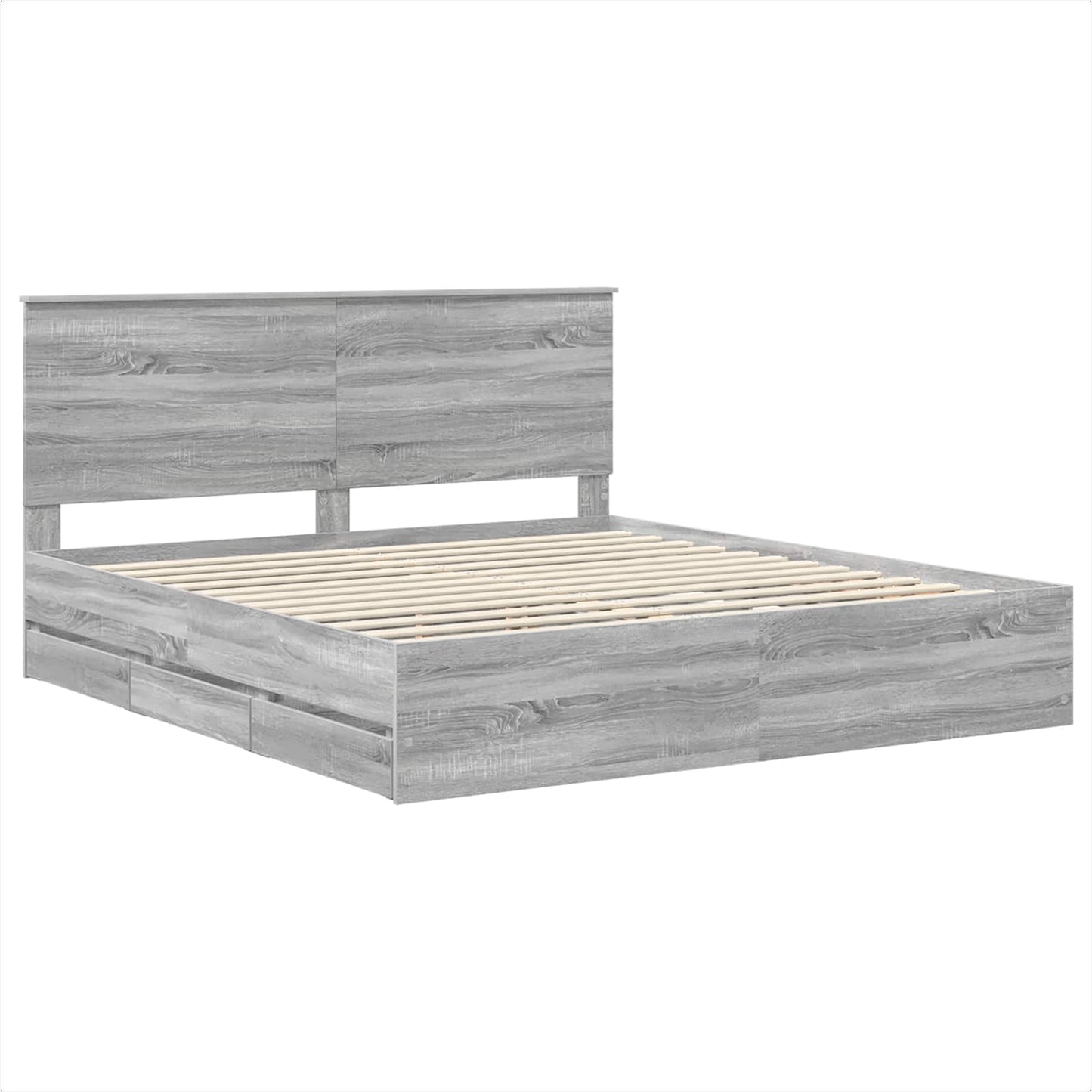 Struttura del letto con cassetto Grigio Sonoma 180 x 200 cm