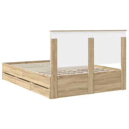 Struttura del letto con cassetto Rovere Sonoma 150 x 200 cm - homemem39