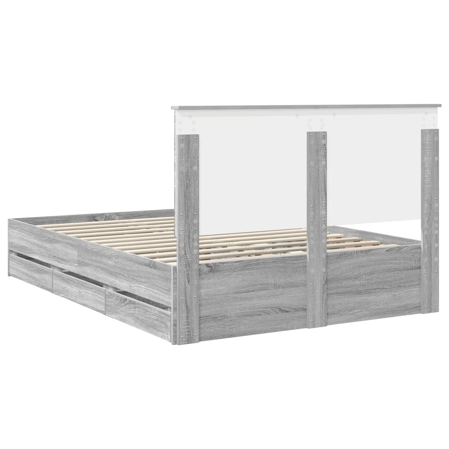 Struttura del letto con cassetto Grigio Sonoma 150 x 200 cm