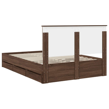 Struttura del letto con cassetto Rovere Marrone 150 x 200 cm