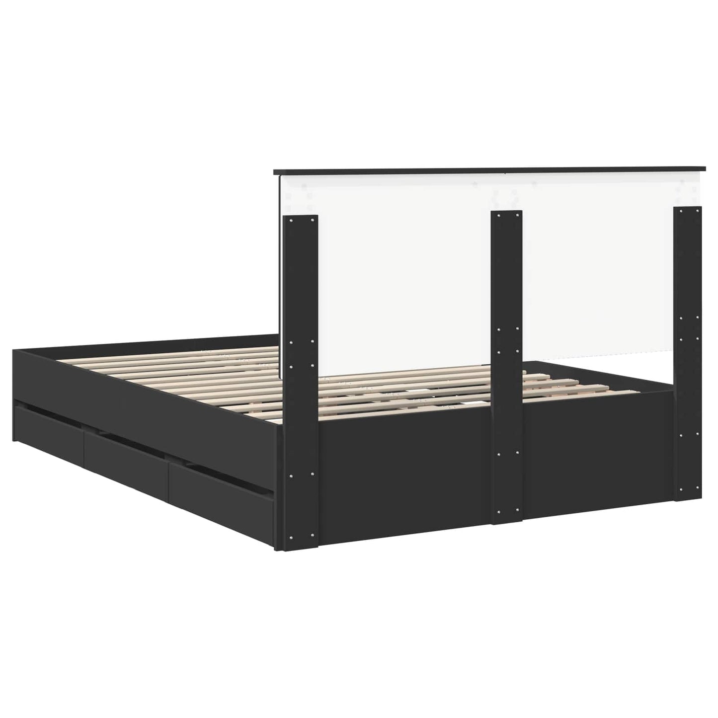 Struttura del letto Nero 140 x 190 cm Legno Ingegnerizzato | homemem39