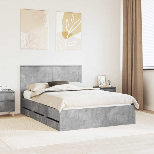 Struttura del letto con cassetto Grigio cemento 140 x 190 cm | homemem39