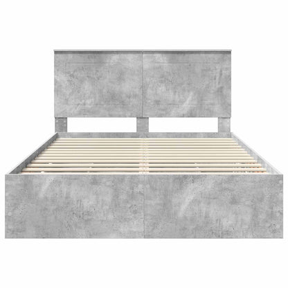 Struttura del letto con cassetto Grigio cemento 140 x 190 cm