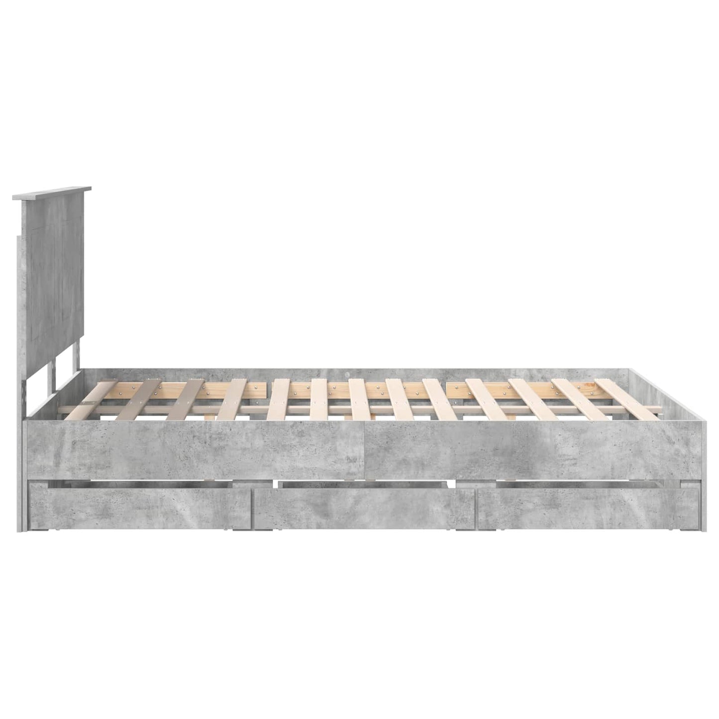 Struttura del letto con cassetto Grigio cemento 140 x 190 cm