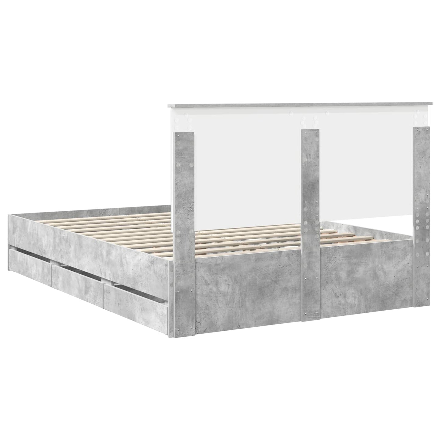 Struttura del letto con cassetto Grigio cemento 140 x 200 cm
