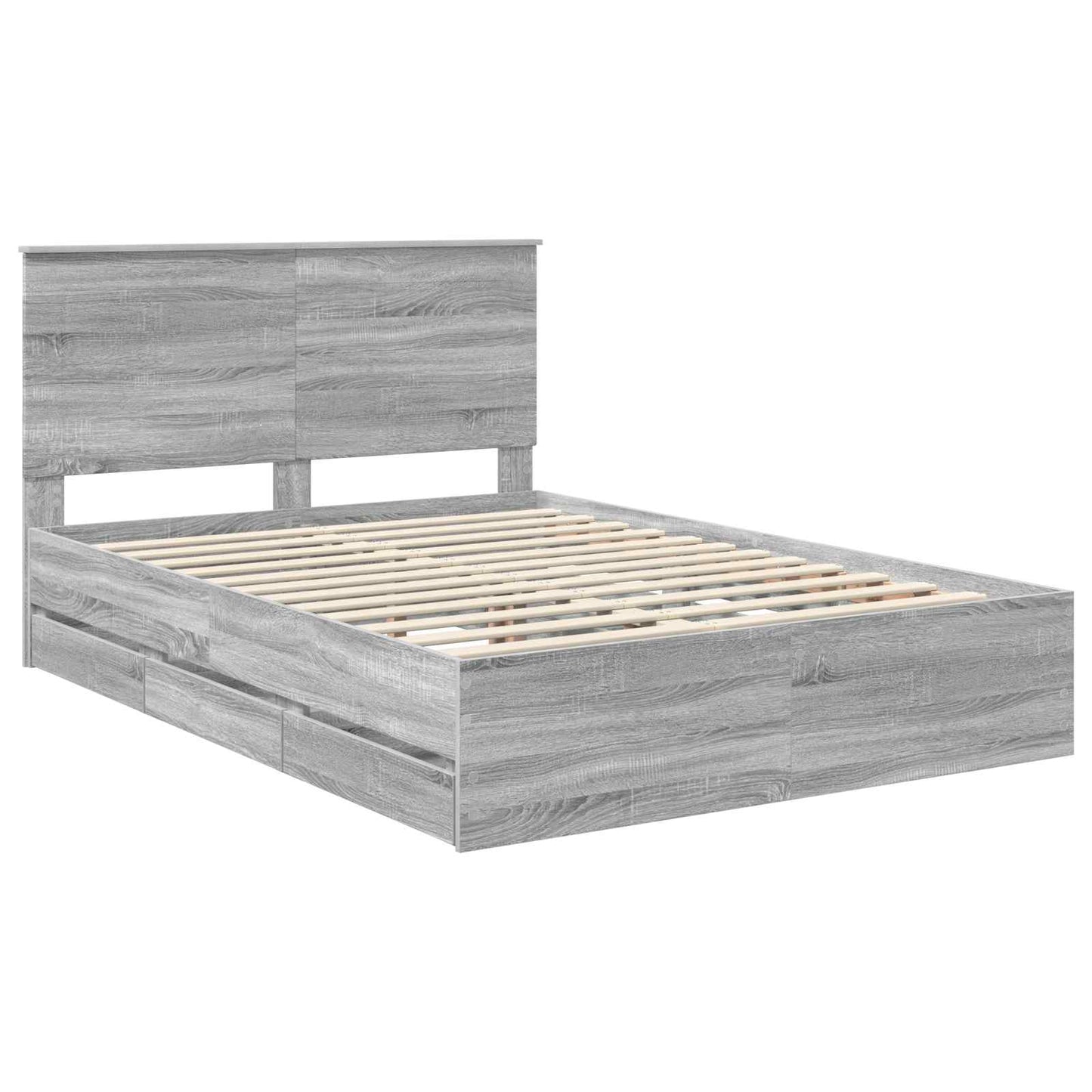 Struttura del letto con cassetto Grigio Sonoma 140 x 200 cm | homemem39