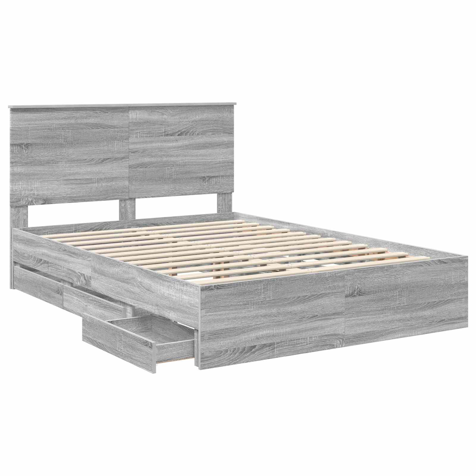 Struttura del letto con cassetto Grigio Sonoma 140 x 200 cm | homemem39