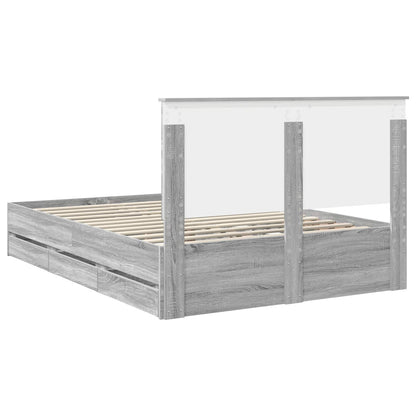 Struttura del letto con cassetto Grigio Sonoma 140 x 200 cm - homemem39