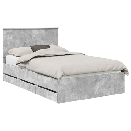 Struttura del letto con cassetto Grigio cemento 135 x 190 cm